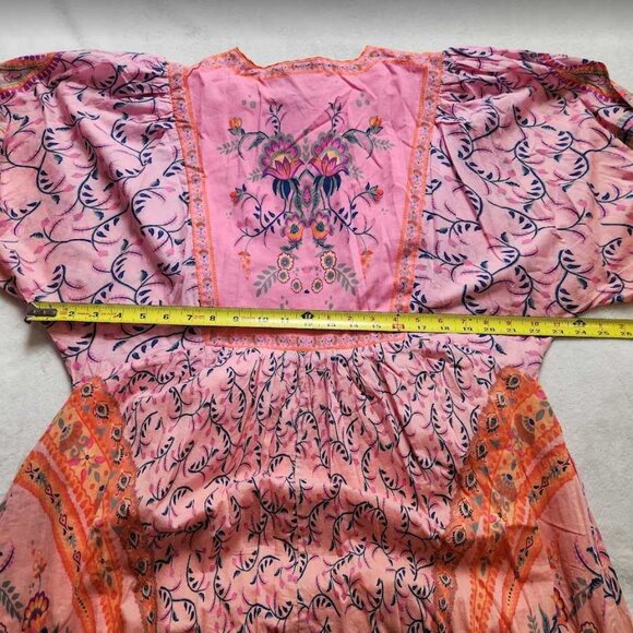 New S Farm Rio x Anthropologie long-sleeve pink floral printed maxi dress - Picture 9 of 12